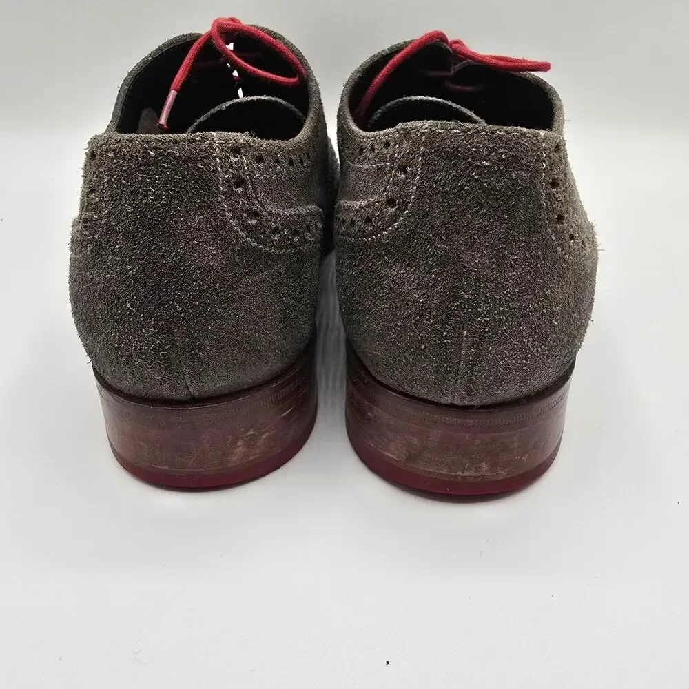 Cole Haan mens Colton suede charcoal gray oxford dress‎ shoes size 8
